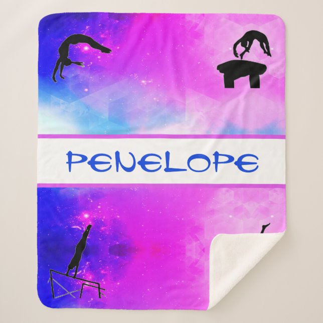 Girls Gymnastics Events Abstract Sherpa Blanket (Front)