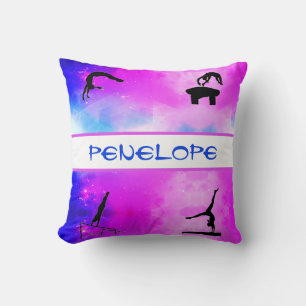 Girls Gymnastics Events Abstract Throw Pillow