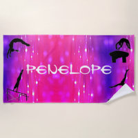 Girls Gymnastics Events Beach Towel
