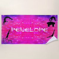 Girls Gymnastics Events Beach Towel