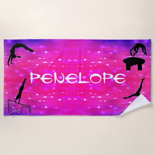 Girls Gymnastics Events Beach Towel