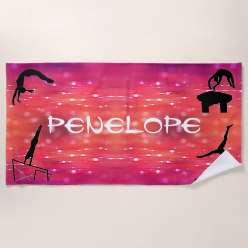 Girls Gymnastics Events Beach Towel