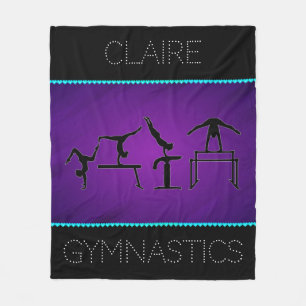 Girls Gymnastics Events Dot Font Fleece Blanket