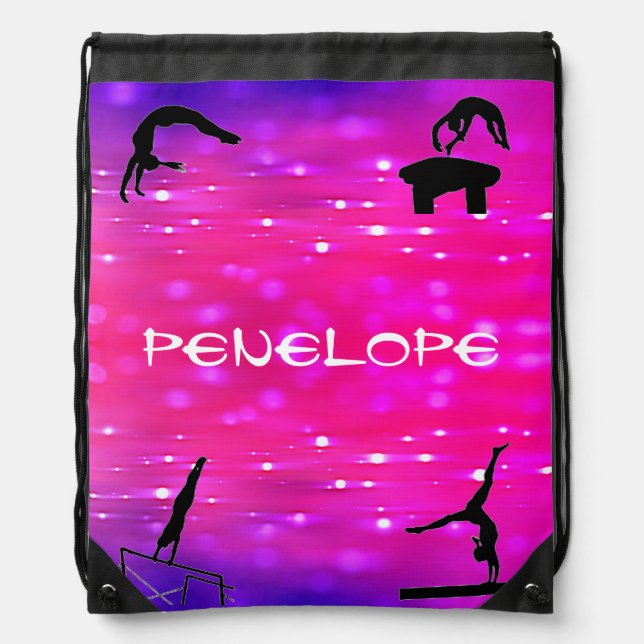 Girls Gymnastics Events Drawstring Bag (Front)