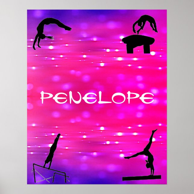 Girls Gymnastics Events Pink / Purple Poster (Front)