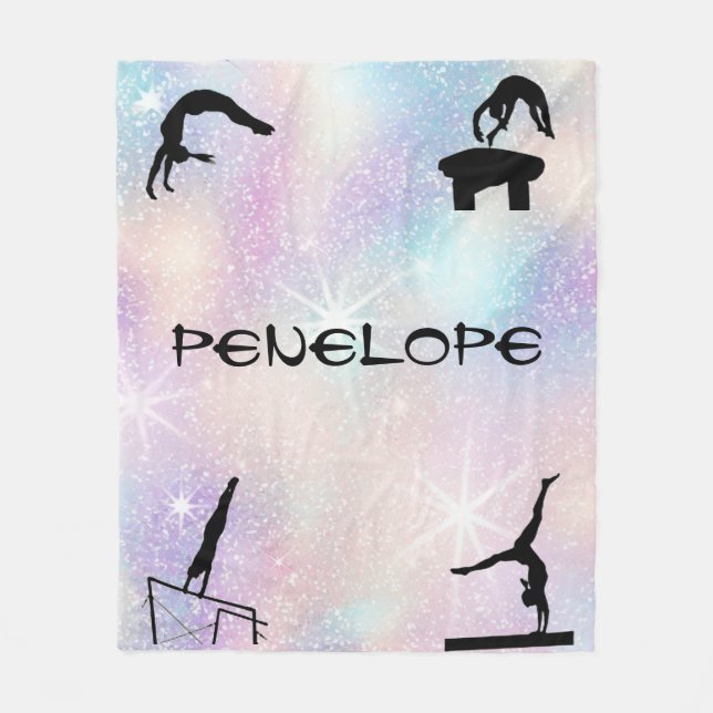 Girls Gymnastics Events Sparkly Blanket (Front)