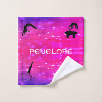 Girls Gymnastics Events Wash Cloth Towel