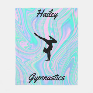 Girls Gymnastics Fleece Blanket w/ Name