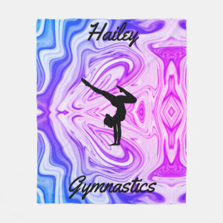 Girls Gymnastics Fleece Blanket w/ Name