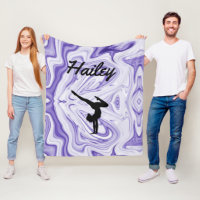 Girls Gymnastics Fleece Blanket w/ Name