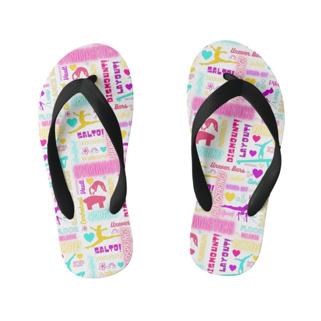  Girls Gymnastics Flip Flops  (Footbed)