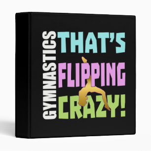 Girls Gymnastics - Flipping Crazy 3 Ring Binder