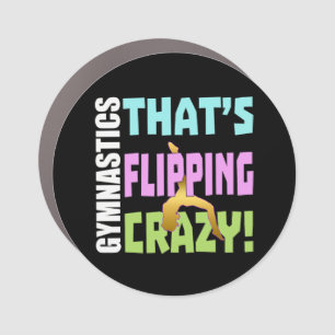 Girls Gymnastics - Flipping Crazy Car Magnet