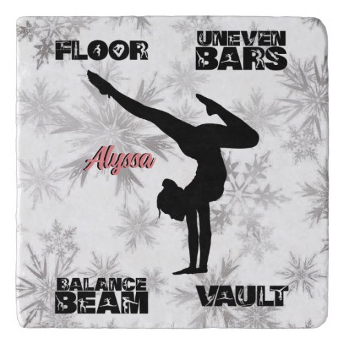 Girls Gymnastics Floor Bars Beam Vault Winter   Trivet