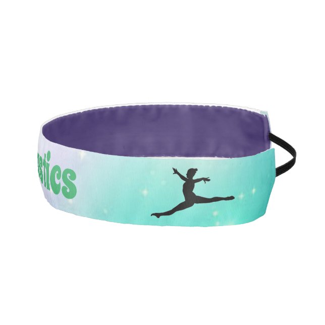 Girls Gymnastics Floor Routine Green Mint Headband (Right)