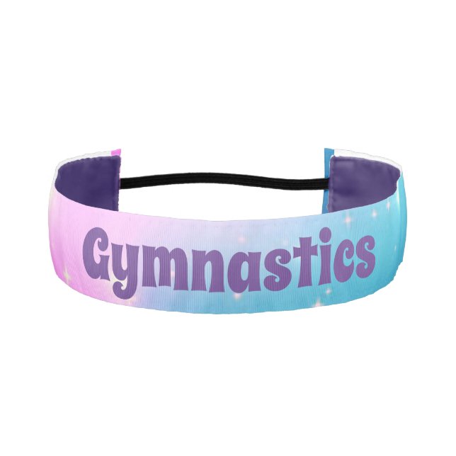 Girls Gymnastics Floor Routine Pink Blue Headband (Front)
