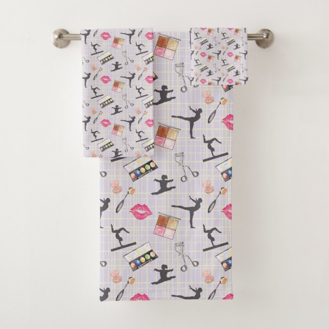 Girls Gymnastics - Girly Makeup Bath Towel Set (Insitu)