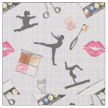 Girls Gymnastics - Girly Makeup Fabric