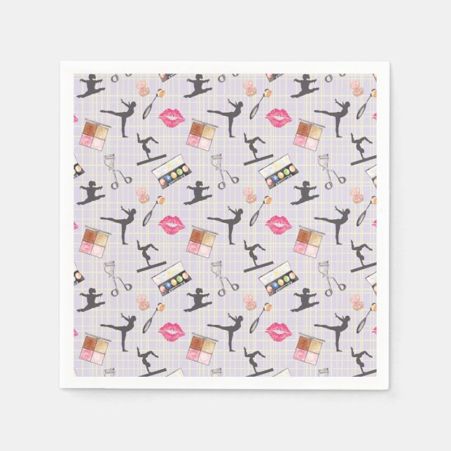 Girls Gymnastics - Girly Makeup Napkins (Front)