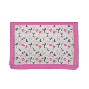 Girls Gymnastics - Girly Makeup Tri-fold Wallet