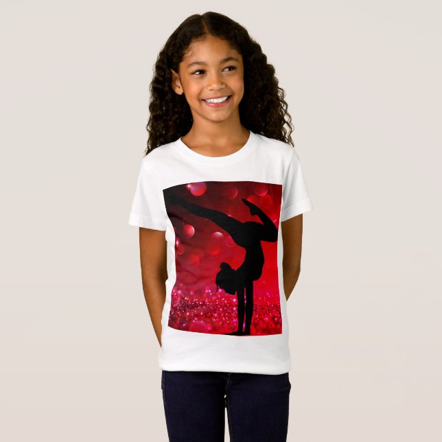 Girls Gymnastics Gymnast T-Shirt (Front Full)