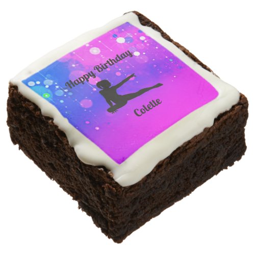 Girls Gymnastics Happy Birthday Dozen Brownies