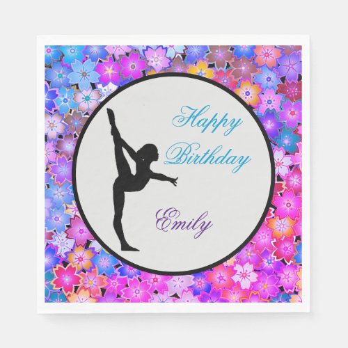 Girls Gymnastics Happy Birthday Napkins