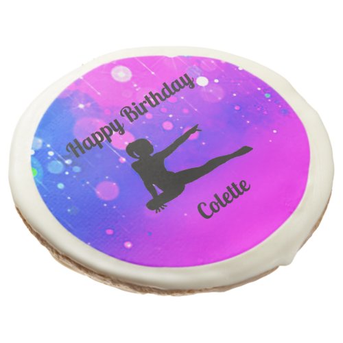 Girls Gymnastics Happy Birthday Sugar Cookies