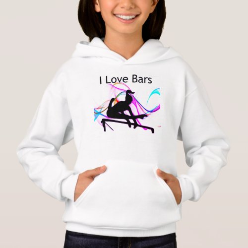 Girls Gymnastics I Love Bars Gymnast Hoodie