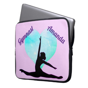 Girls Gymnastics Laptop Sleeve Personalized