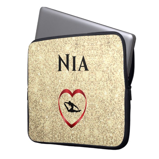Girls Gymnastics Laptop Sleeve - Personalized Name (Front Left)