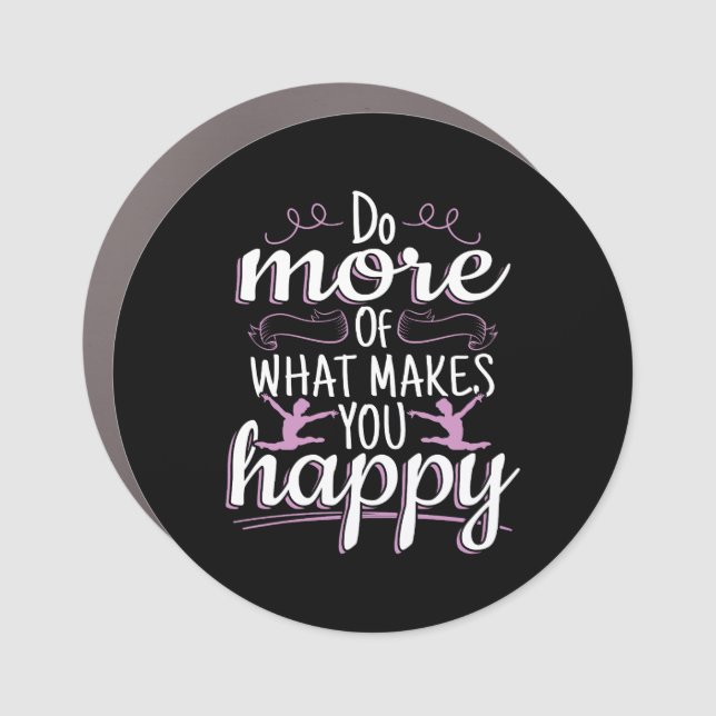 Girls Gymnastics - Motivational Happy Quote Car Magnet (Front)