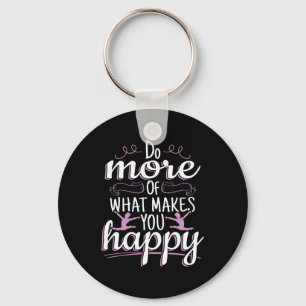 Girls Gymnastics - Motivational Happy Quote Keychain