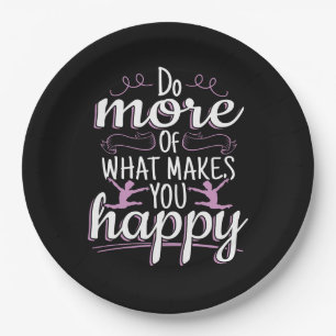 Girls Gymnastics - Motivational Happy Quote Paper Plates