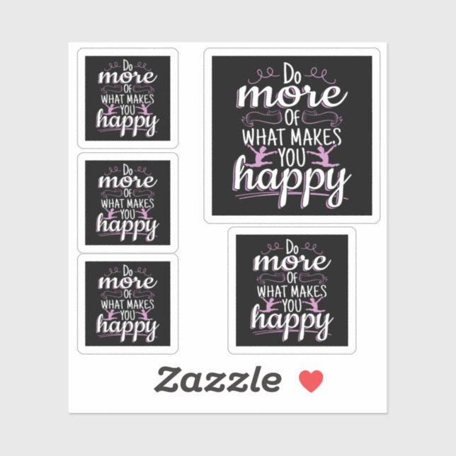 Girls Gymnastics - Motivational Happy Quote Sticker (Sheet)