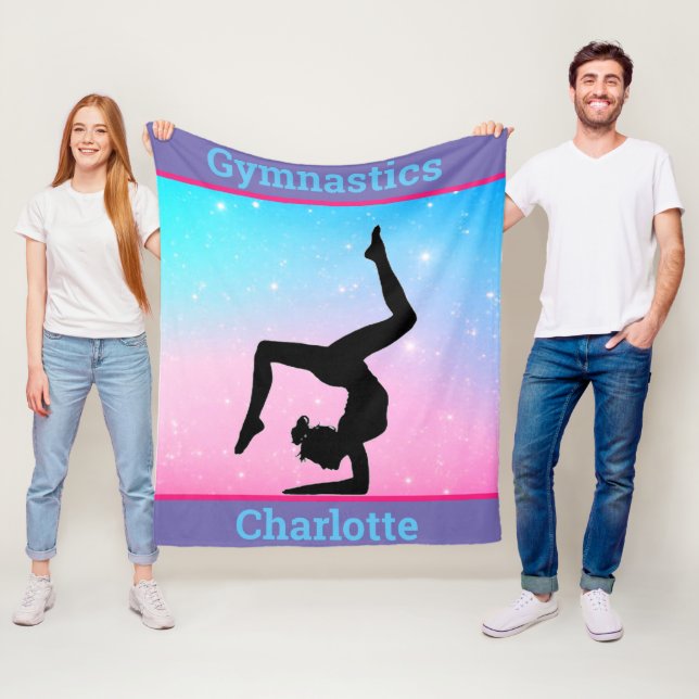 Girls Gymnastics Pastel Fleece Blanket (In Situ)