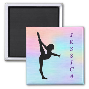 Girls Gymnastics Pastel Magnet