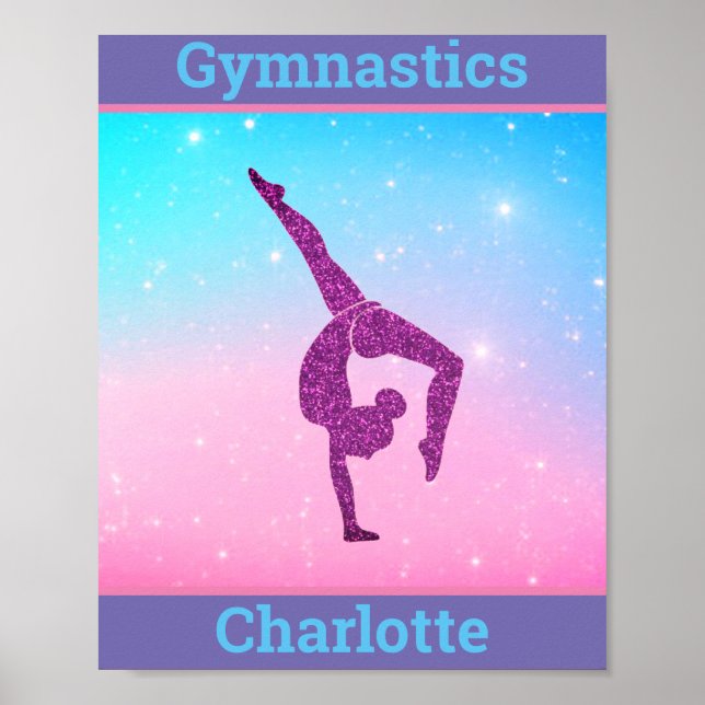 Girls Gymnastics Pastel  Poster (Front)