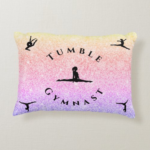 Girls Gymnastics Pillow _ Rainbow _ Custom Name