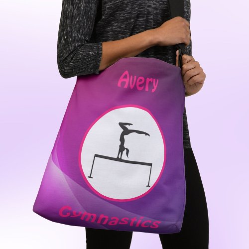Girls Gymnastics Pink  Purple Balance Beam Crossbody Bag