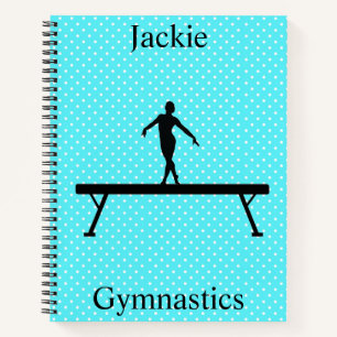 Girls Gymnastics Polka Dot Spiral Notebook