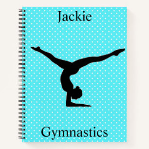 Girls Gymnastics Polka Dot Spiral Notebook