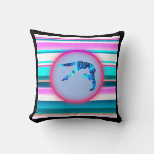 Girls Gymnastics, Power Tumbling, Handspring Throw Pillow