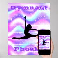 Purple Gymnastics Silhouette | Poster