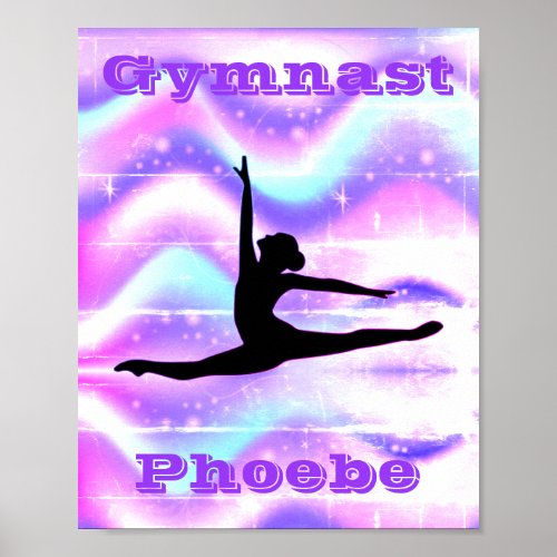 Girls Gymnastics Purple   Poster