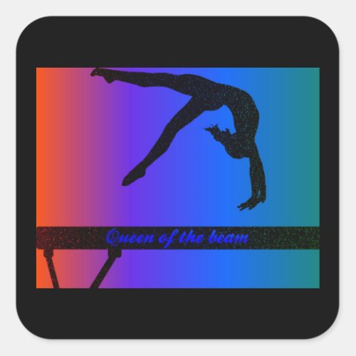 Girls Gymnastics Queen of the beam Stickers