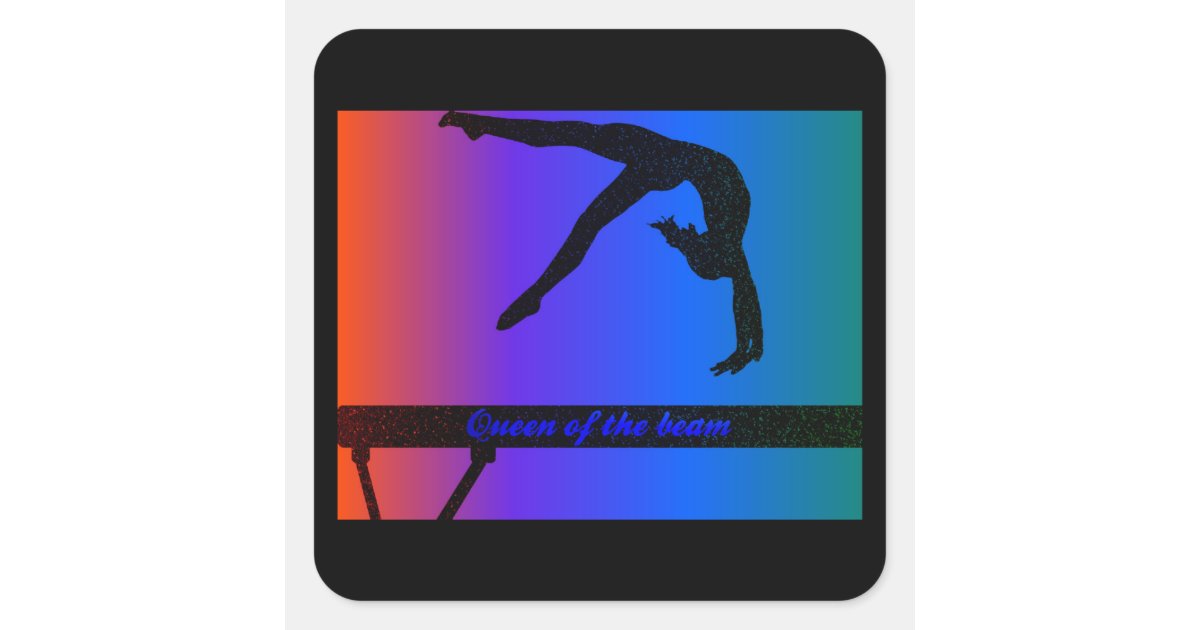 Girls Gymnastics Queen of the beam Stickers | Zazzle