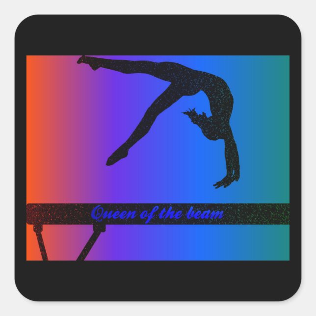 Girls Gymnastics Queen of the beam Stickers (Front)