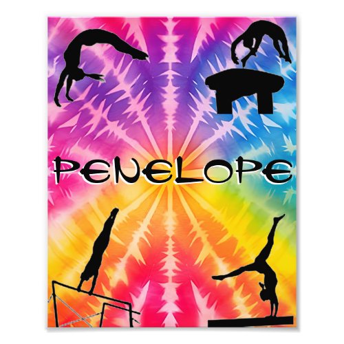Girls Gymnastics Rainbow Tie_Dye Photo Print