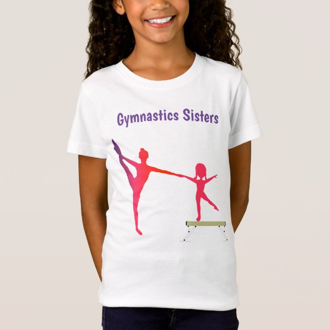 Girls Gymnastics Sisters T-Shirt (Front)